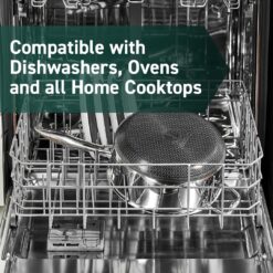 HexClad Hybrid Nonstick 5-Quart Saucepan with Tempered Glass Lid, Stay-Cool Handle