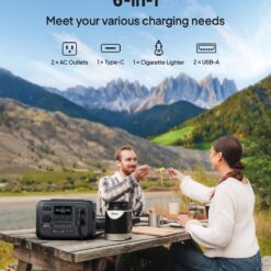 BLUETTI Portable Power Station AC2A, 204Wh LiFePO4 Battery Backup w/ 2 300W (600W Power Lifting) AC Outlets