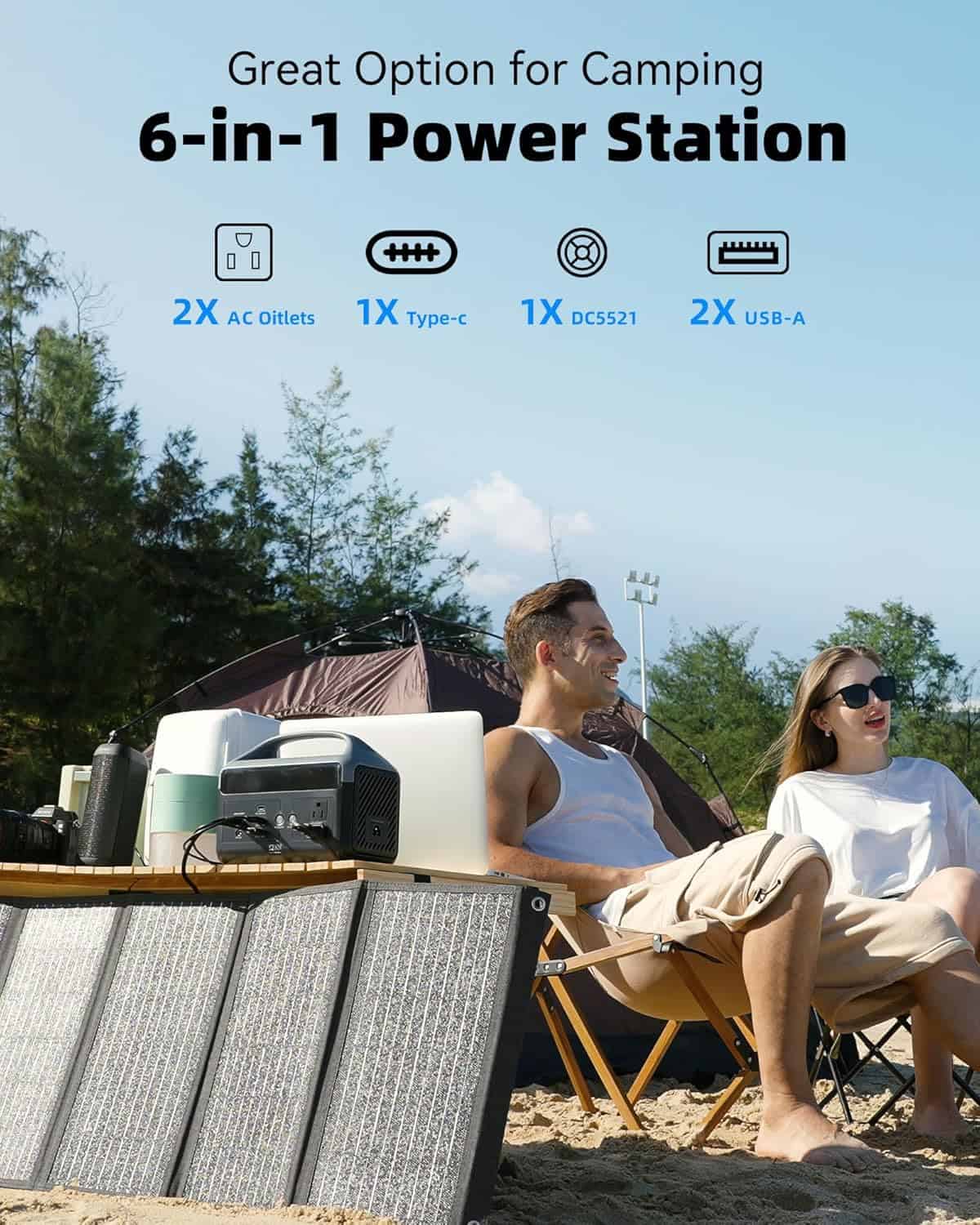DaranEner Portable Power Station 56000mAh, 179.2Wh LiFePO4 Battery Backup w/ 2 300W (Peak 600W) AC Outlets