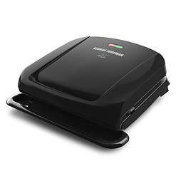 George Foreman 4-Serving Removable Plate Electric Grill and Panini Press, George Tough Non-Stick Coating, Black