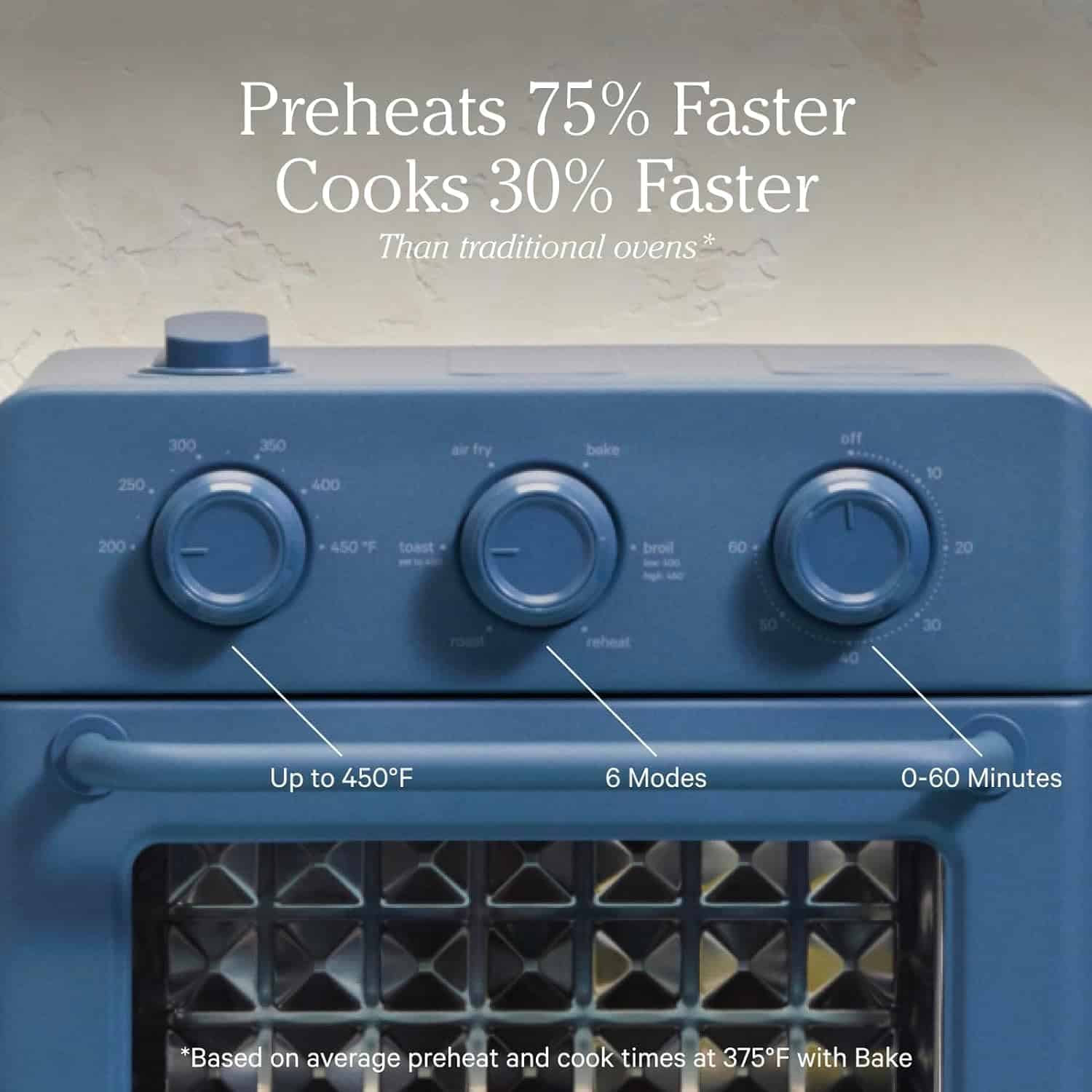 Our Place Wonder Oven, 6-in-1 Air Fryer & Toaster Oven with Steam Infusion, Blue Salt