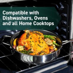 HexClad Hybrid Nonstick 4.5 Qt Deep Sauté Pan and Lid, Dishwasher and Oven-Safe, Induction Ready, Compatible with All Cooktops