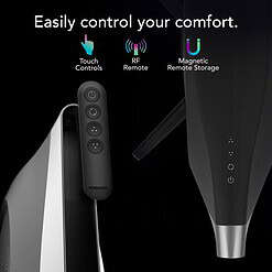 Vornado STRATA Compact Oscillating Fan with Remote, 19 Inch, High Velocity Air Circulator, Black