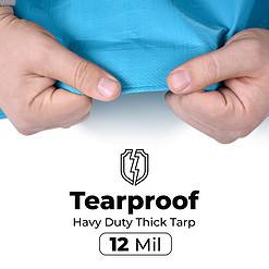 Teal Elite 20x30 Heavy Duty Tarps Waterproof - 12 mil Thick Pool Tarp Cover - 20x30 Tarp UV Resistant, Rip & Tear Proof with Metal Grommets