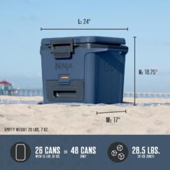 NINJA FrostVault 30 qt. Chest Cooler with Dry Zone, Lakeshore Blue