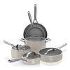 Ninja CW39010ST NeverStick Ceramic Pro,Non-Stick Pots & Pans Set with Glass Lids, PTFE Free
