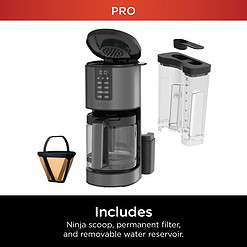 Ninja DCM201BK Programmable XL 14-Cup Coffee Maker PRO, 14-Cup Glass Carafe, Freshness Timer, Black Stainless Steel