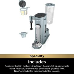 Ninja PB051GB Pods & Grounds Specialty Single-Serve Coffee Maker, K-Cup Pod Compatible