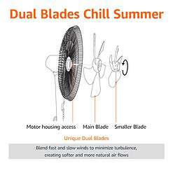 Amazon Basics 16-Inch 3-Speed Pedestal Floor Fan, Standing Fan for Home, Black