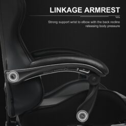 GTPLAYER Gaming Chair, Computer Chair with Footrest and Lumbar Support, Height Adjustable Game Chair with 360°, Black