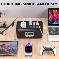 GENSROCK Portable Power Station, 88Wh Outdoor Solar Generator, Lithium Battery Power Bank with 110V/150W Peak AC Outlet