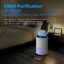 AROEVE Air Purifiers for Home, Air Purifier Air Cleaner For Smoke Pollen Dander Hair Smell Portable Air Purifier, MK01- White