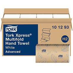 Tork Xpress Soft Multifold Hand Towel White with Grey Leaf Print, Absorbent, 189 Towels Per Pack, 16 Packs, Fits H2 Towel Dispensers