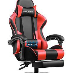 GTPLAYER Gaming Chair, Computer Chair with Footrest and Lumbar Support, Height Adjustable Game Chair with 360°, Red