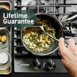 HexClad Hybrid Nonstick 2-Quart Saucepan with Tempered Glass Lid