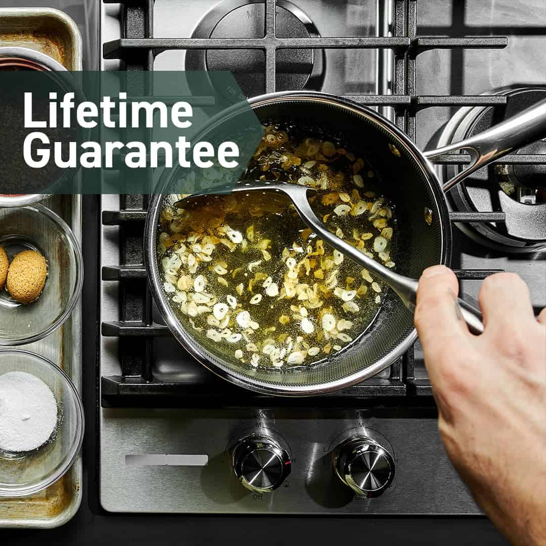 HexClad Hybrid Nonstick 2-Quart Saucepan with Tempered Glass Lid