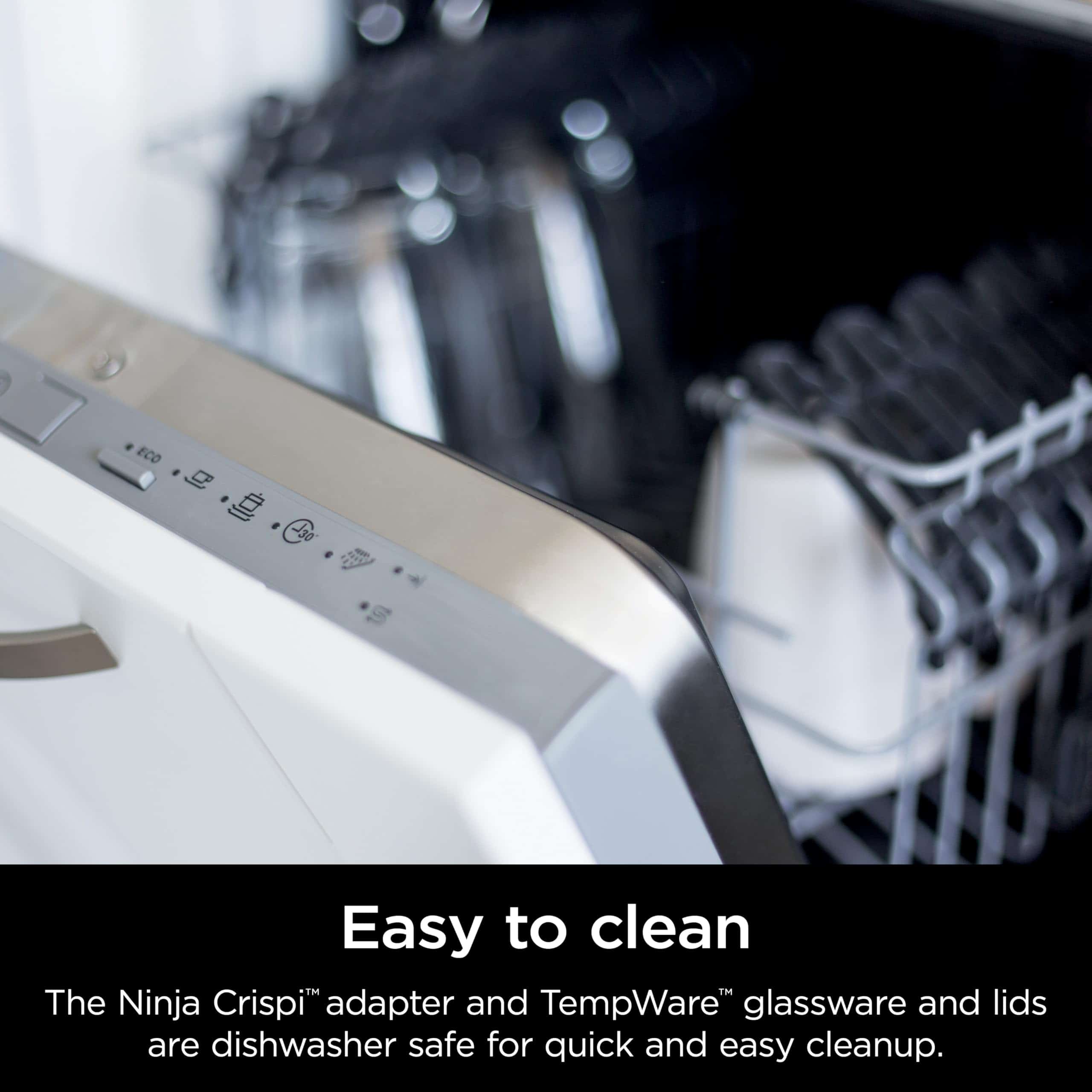 Ninja FN101GY Crispi Air Fryer, Microwave, Freezer & Dishwasher Safe, Non Toxic Glass Portable Cooking System