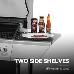 Royal Gourmet 4-Burner Propane Gas Grill with Warming Rack, Outdoor BBQ Grill with 34,000 BTUs Output, Black & Silver