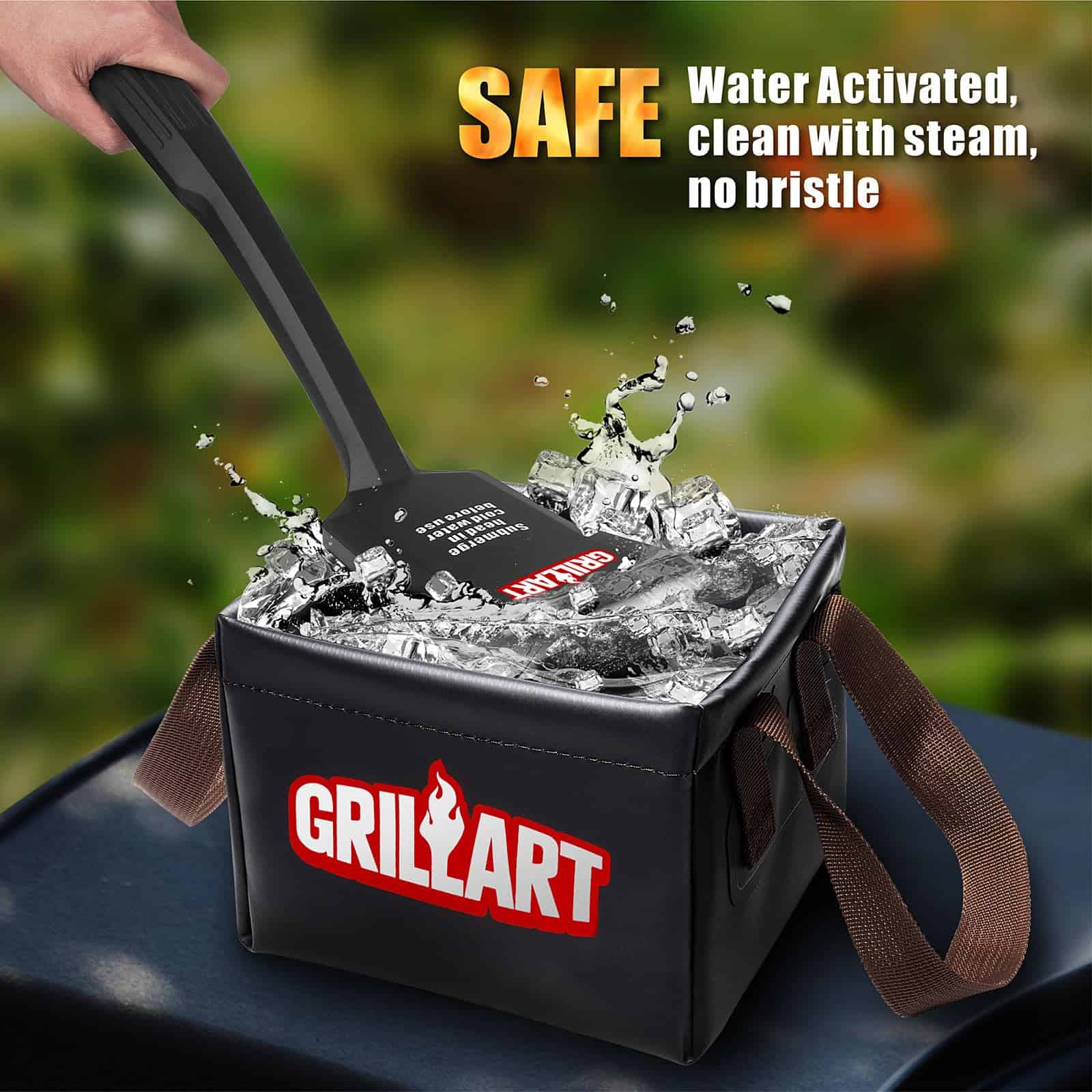 GRILLART Grill Brush Bristle Free, SteamWizards Grill Cleaner Brush with 1 Replacement Head