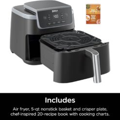 Ninja Air Fryer Pro 4-in-1 with 5 QT Capacity, Air Fry, Roast, Reheat, Dehydrate, Air Crisp Technology, Grey, AF141