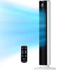 LEVOIT Tower Fan for Bedroom, 25ft/s Standing Fans that Blow Cold Air for Home, Floor Fan 90° Oscillating for Indoors, White