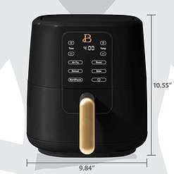 Beautiful 3 Qt Air Fryer with TurboCrisp Technology, Black Sesame by Drew Barrymore