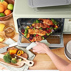 Beautiful Infrared Air Fry Toaster Oven, 9-Slice, 1800 W, Sage Green by Drew Barrymore