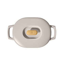 Beautiful 6 Quart Enamel Dutch Oven, Porcini Taupe by Drew Barrymore