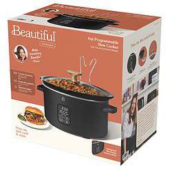 Beautiful 6 Qt Programmable Slow Cooker, Black Sesame by Drew Barrymore