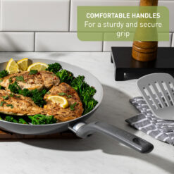 T-fal Easy Care Ceramic Non-Stick, 12 Piece Pots and Pans Cookware Set, Grey