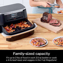 Ninja DZ070 Foodi 4-in-1 DualZone FlexBasket Air Fryer with 7-Qt MegaZone