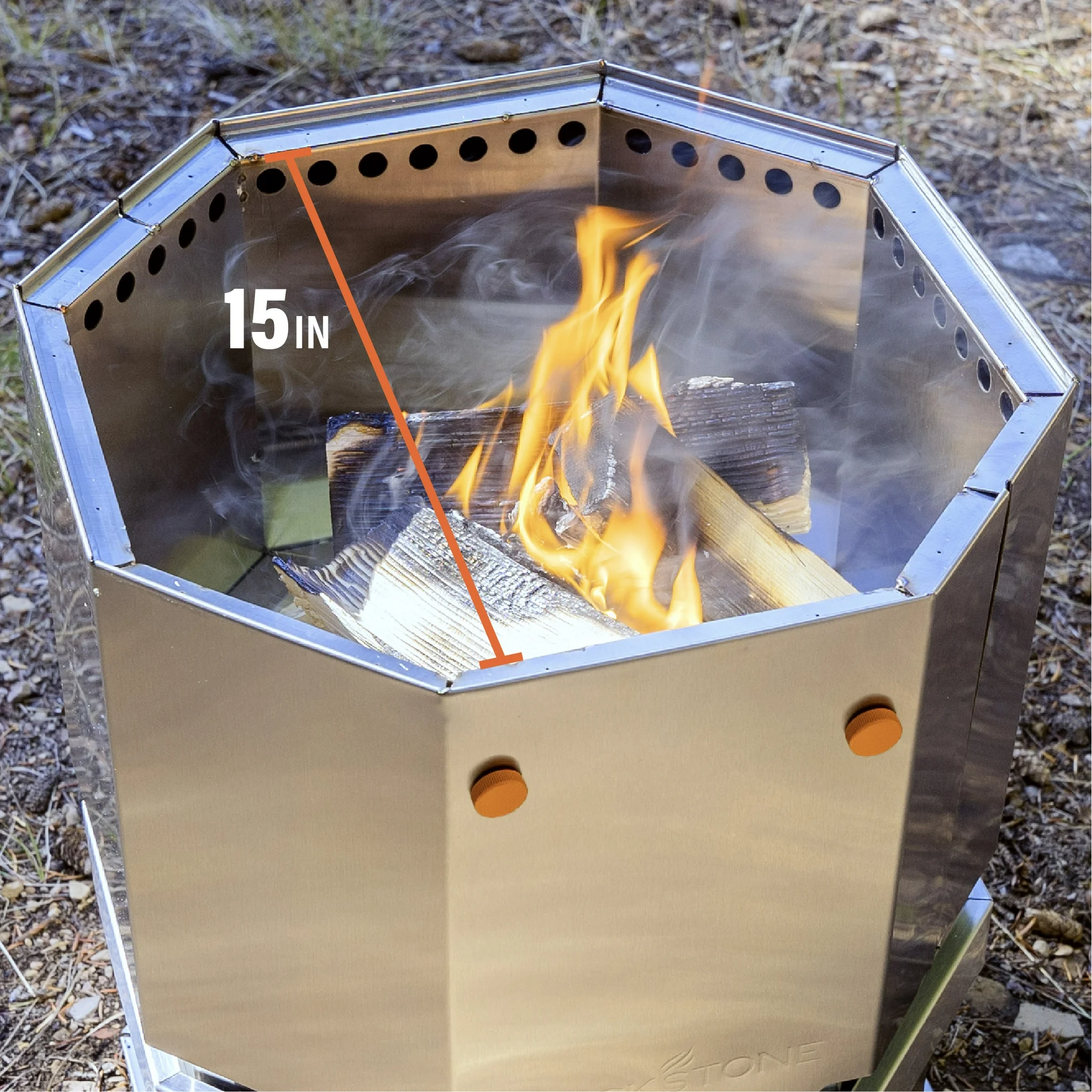 Blackstone Adventure Ready 15” Stainless Steel Smokeless Fire Pit (Model 5913) with Removable Base