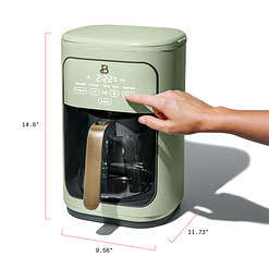 Beautiful 14-Cup Programmable Drip Coffee Maker with Touch-Activated Display, Sage Green by Drew Barrymore