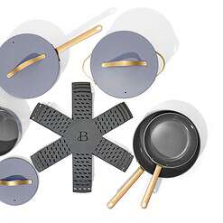 Beautiful 12pc Ceramic Non-Stick Cookware Set, Cornflower Blue by Drew Barrymore