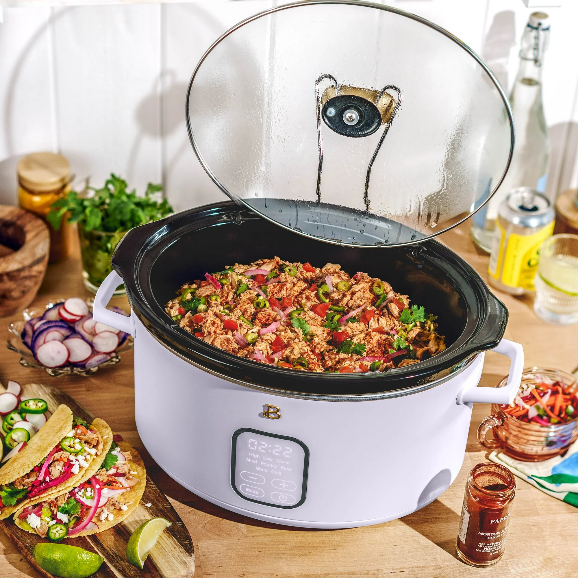 Beautiful 6 Qt Programmable Slow Cooker, Lavender by Drew Barrymore