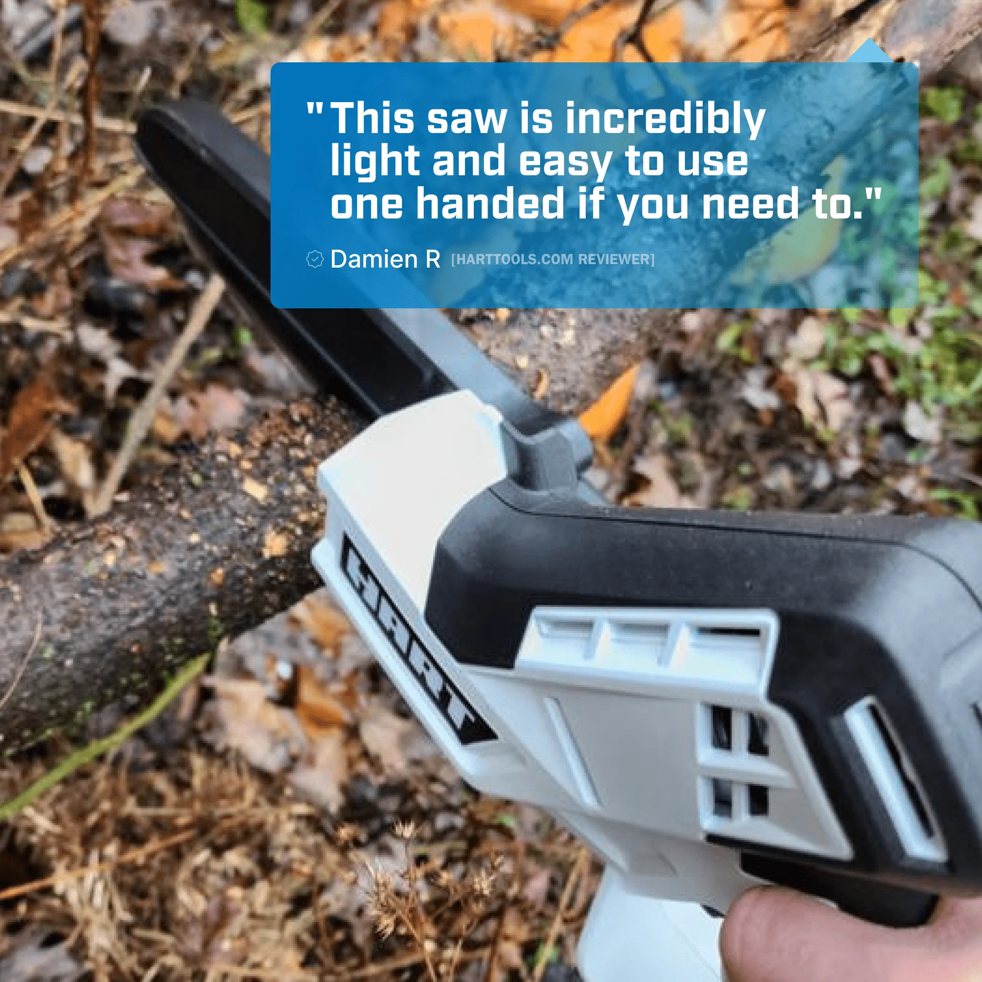 HART 20 Volt 6-inch Battery-Powered Pruning Chainsaw Kit, (1) 2.0Ah Lithium-Ion Battery