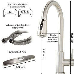 Better Homes & Gardens Elmont Pull Down Kitchen Faucet with Soap Dispenser, Satin Nickel