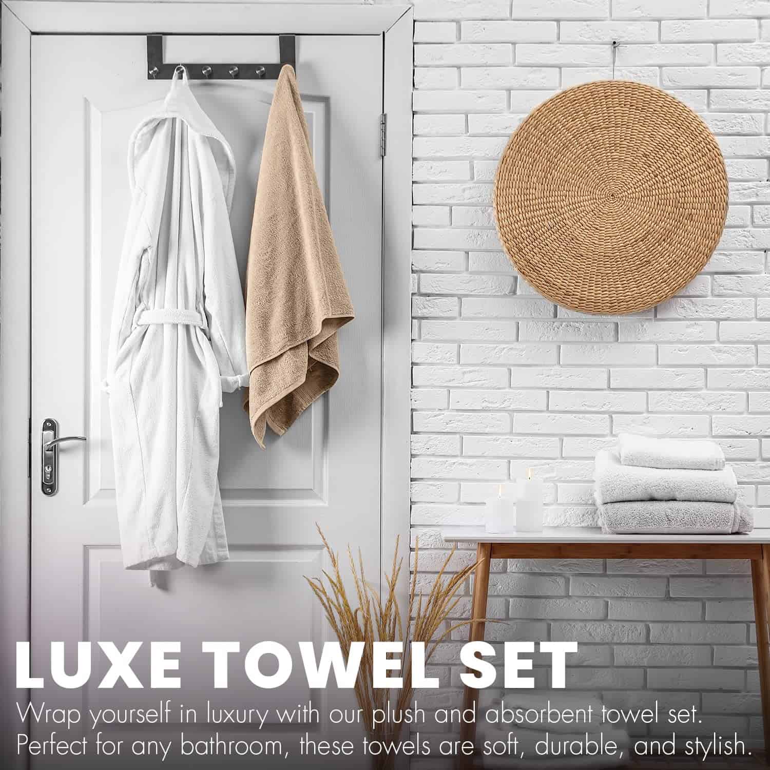 KAHAF Collection 6-Pack Bath Towels - Lightweight - Extra Absorbent - Shower towels (Multi, 27 inchesx54 inches)