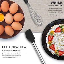 BESTZMWK Kitchen Utensil Set-Silicone Cooking Utensils-33 Kitchen Gadgets & Spoons for Nonstick Cookware, Black