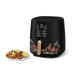Beautiful 6 Qt Air Fryer with TurboCrisp Technology and Touch-Activated Display, Wildflower by Drew Barrymore, Black