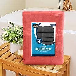 Utopia Towels 4 Pack Premium Bath Towels Set, 27 x 54 Inches, Coral