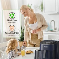 Nuwave Brio Plus Air Fryer 8 Qt, New & Improved, PFAS-FREE, 7 Digital One-Touch Cook Functions, Deep Blue