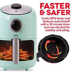 DASH Compact Air Fryer Oven Cooker with Temperature Control, Non-stick Fry Basket, Auto Shut off Feature, 2 Quart, Aqua