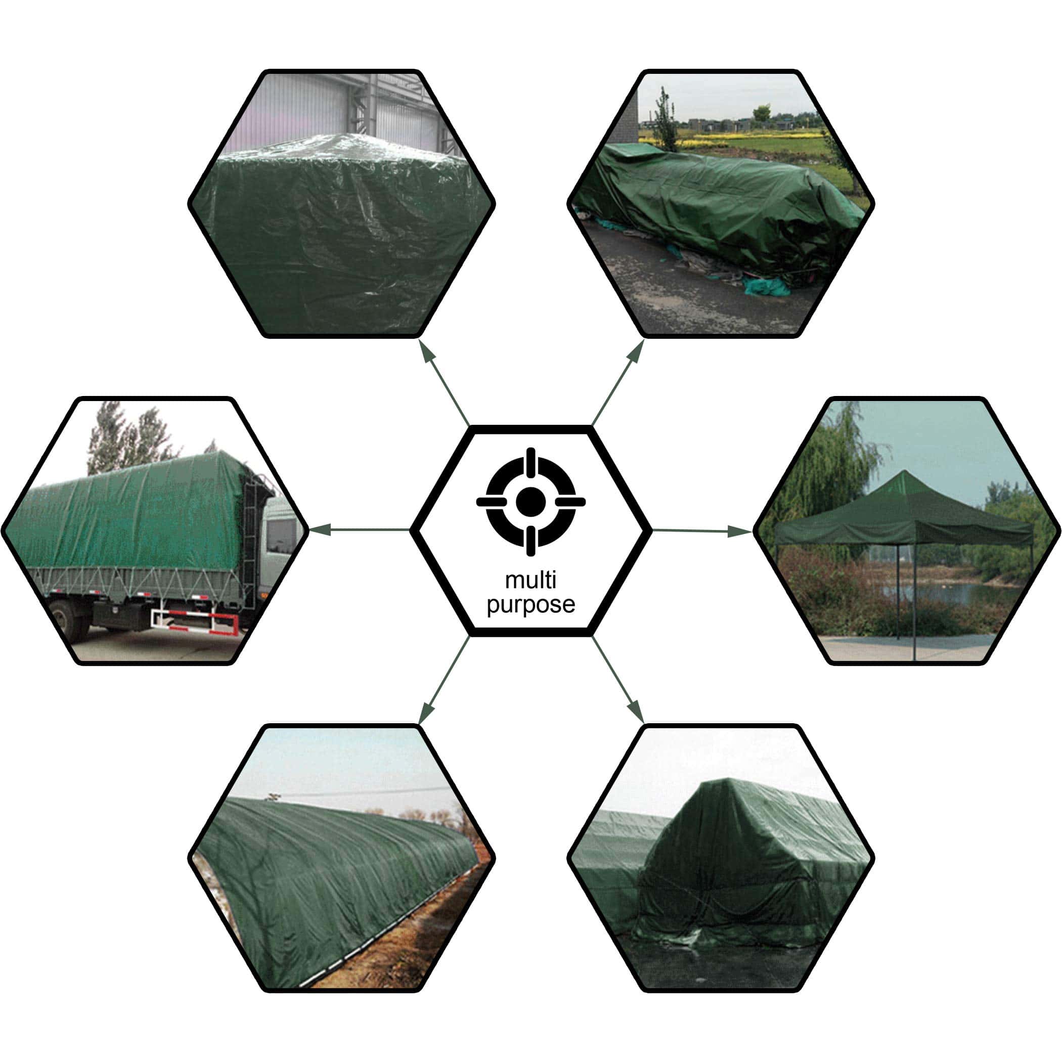 CARTMAN Finished Size 30x40 Feet Waterproof Green Tarp 8 Mil Thick, Multipurpose Protective Cover