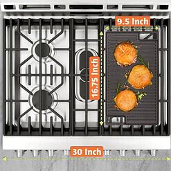 Cast Iron Griddle, Reversible Grill/Griddle, Cast Iron Press, Pan Scraper, Pinch Mitts (9.5