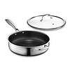 HexClad Hybrid Nonstick 3.3 Qt Deep Sauté Pan and Lid, Dishwasher and Oven-Safe, Induction Ready, Compatible with All Cooktops