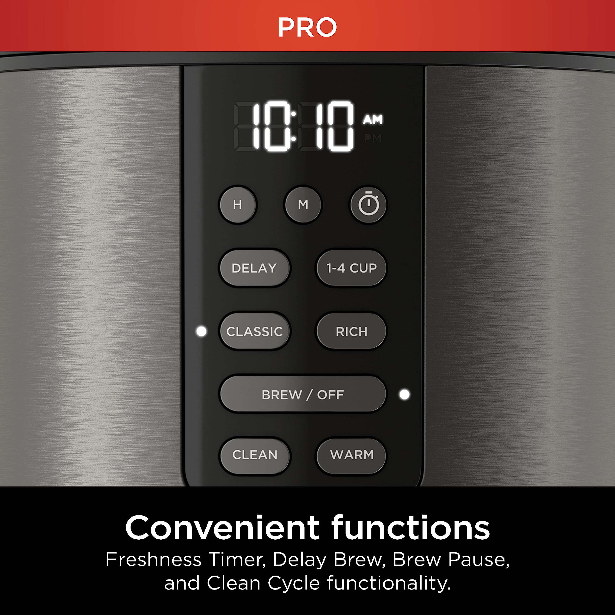 Ninja DCM201BK Programmable XL 14-Cup Coffee Maker PRO, 14-Cup Glass Carafe, Freshness Timer, Black Stainless Steel