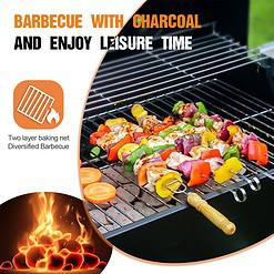 Master Cook Charcoal Grill Outdoor Barbecue 238sq Grill Small BBQ Grill with Side Table for Camping Outdoor Backyard and Patio