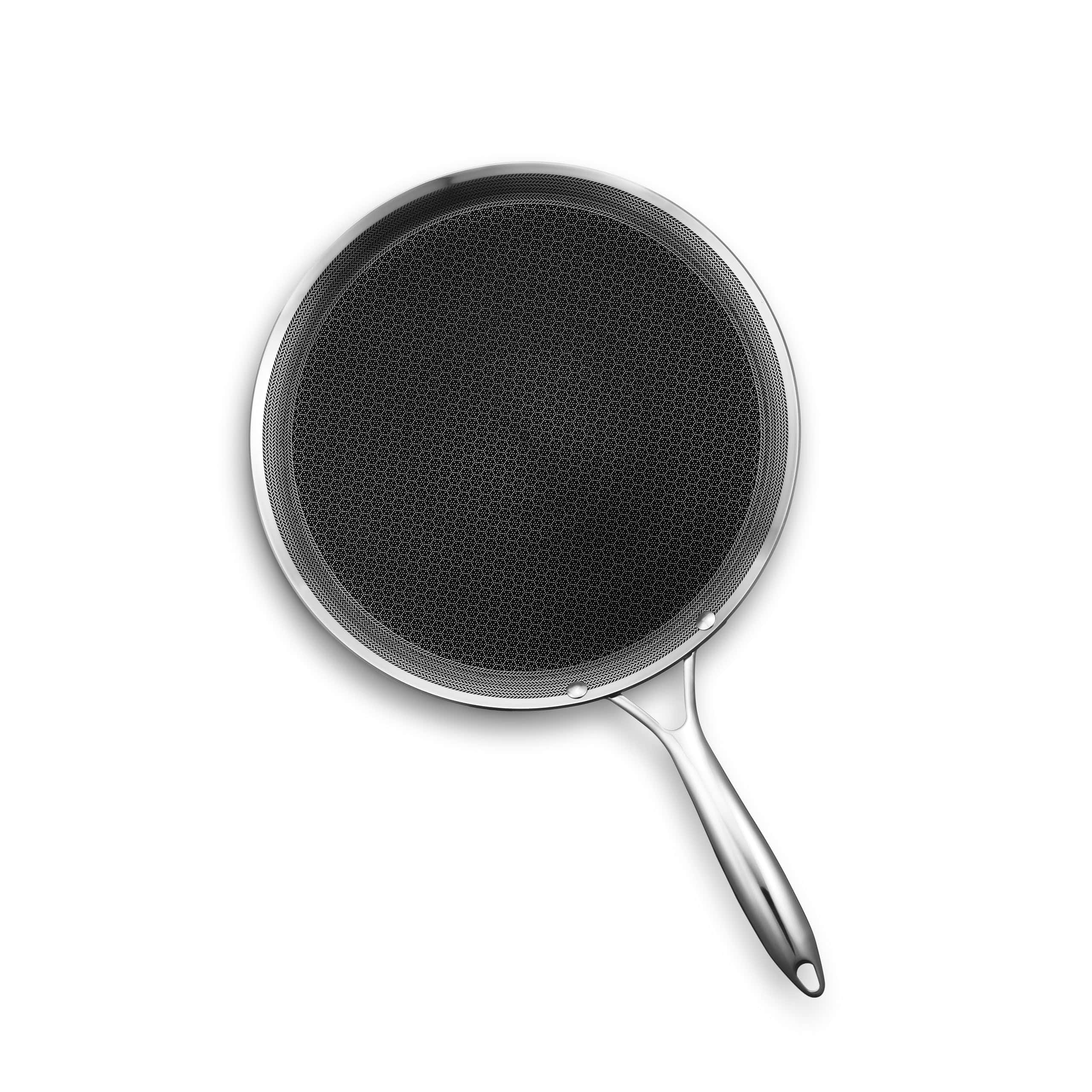 HexClad Hybrid Nonstick Griddle Pan, 12-Inch, Stay-Cool Handle, Dishwasher and Oven Safe, Induction Ready, Compatible with All Cooktops