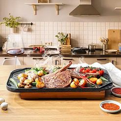 SENSARTE Nonstick Griddle Grill Pan, Pro-Grid Reversible Grill & Griddle Pan, Two Burner Cast Aluminum Griddle, 19.5